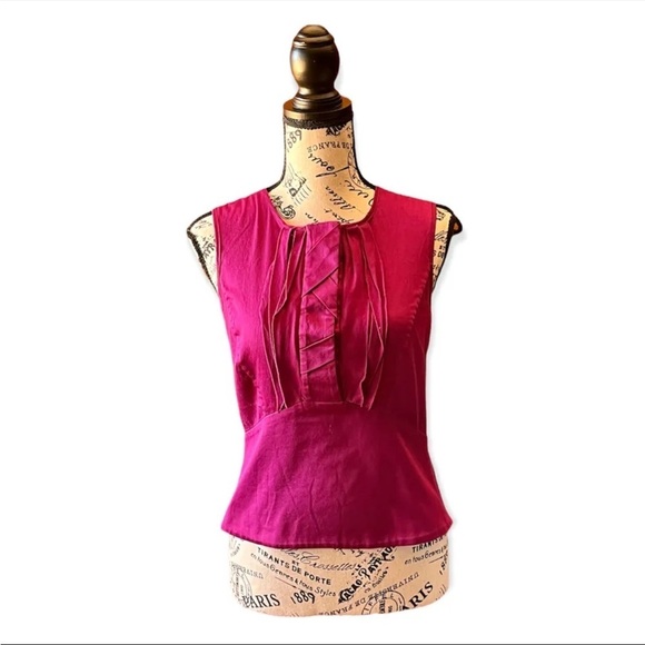 Lavia 18 Blouse Cropped Womens pullover sleeveless side zip cotton blouse S - Picture 1 of 9